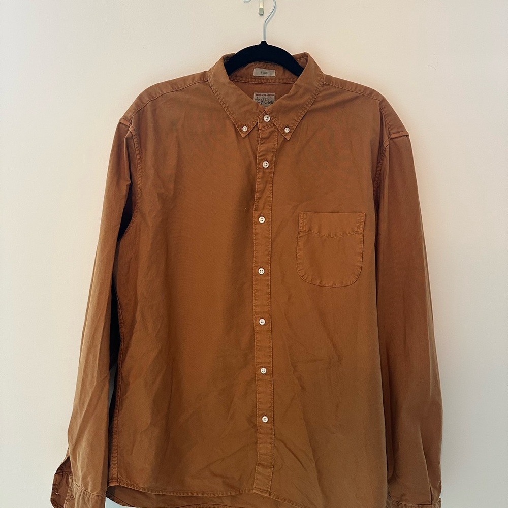 Jcrew Prima Cotton Men's Brown Button Up Shirt